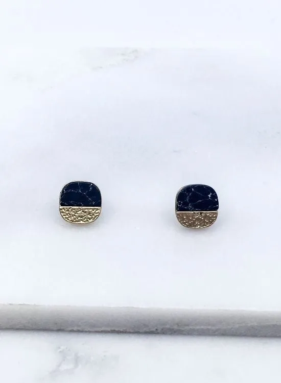 Semi precious stone post earrings