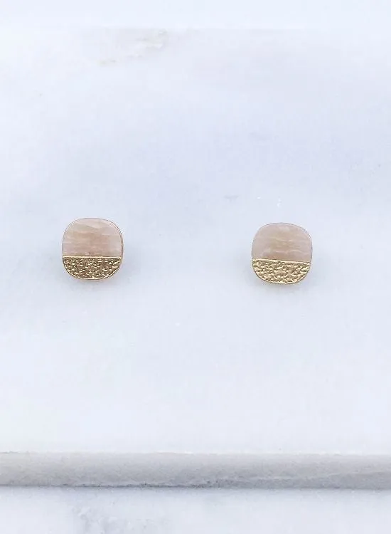 Semi precious stone post earrings