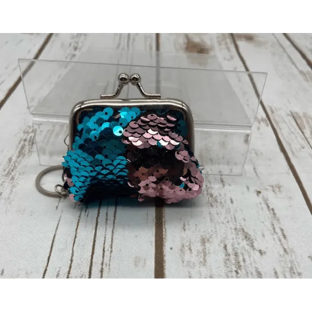 Sequin coin bag keychains