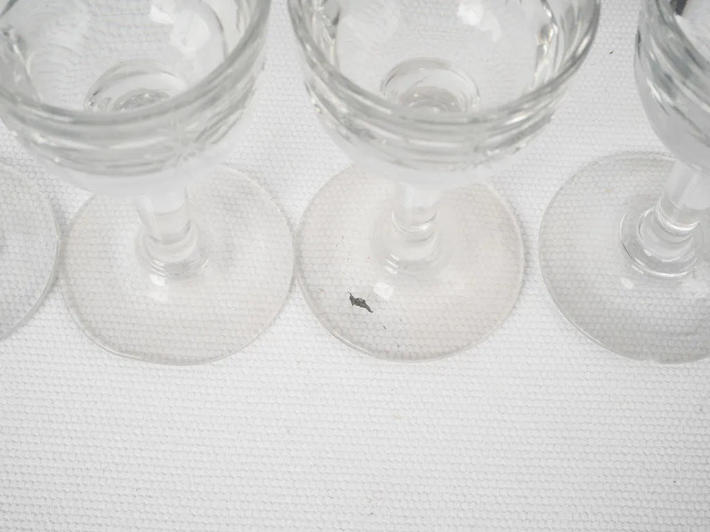 Set of 5 tiny liqueur glasses - 19th century 4"
