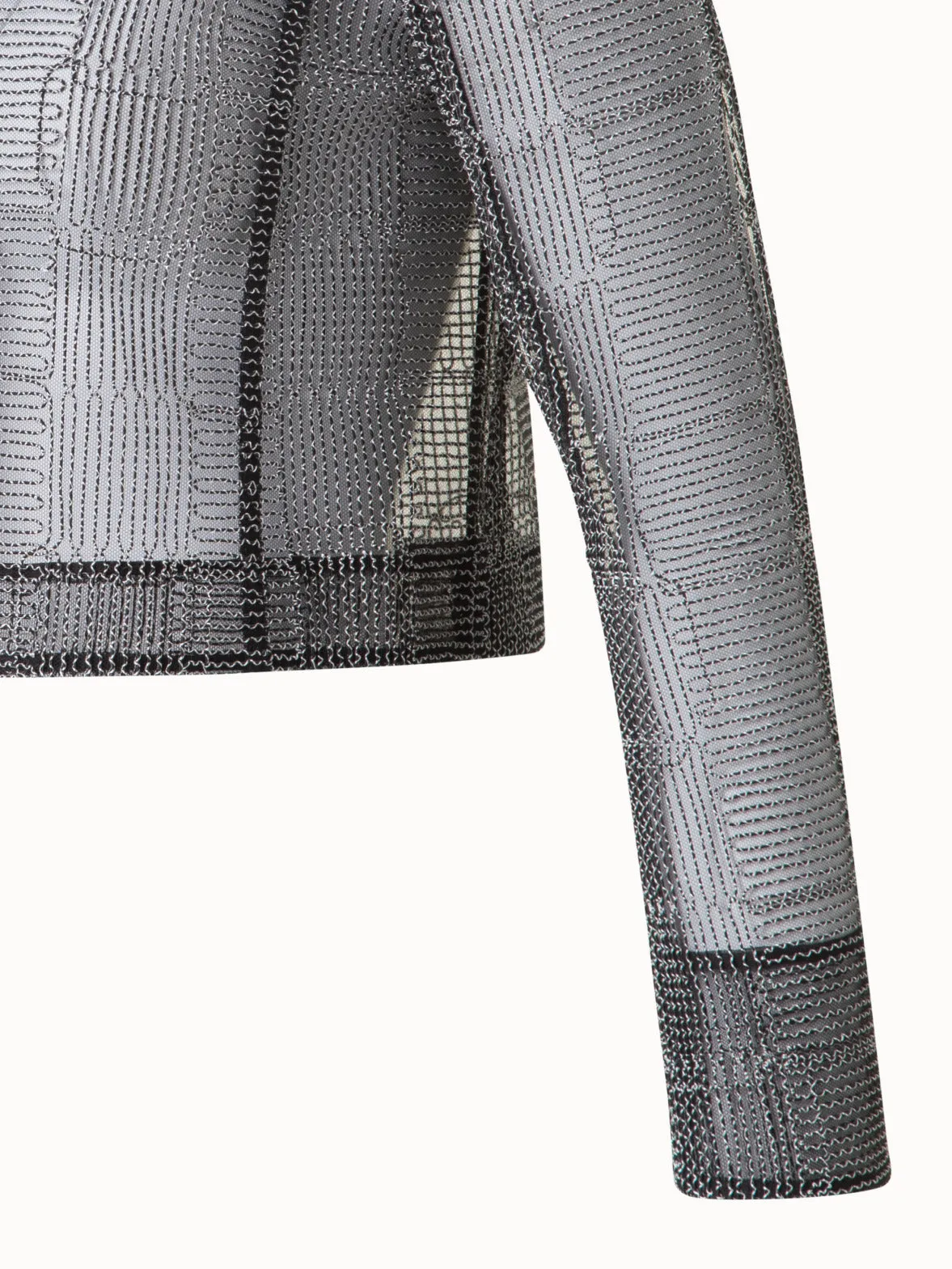 Short Jacket in Square on Tulle Embroidery