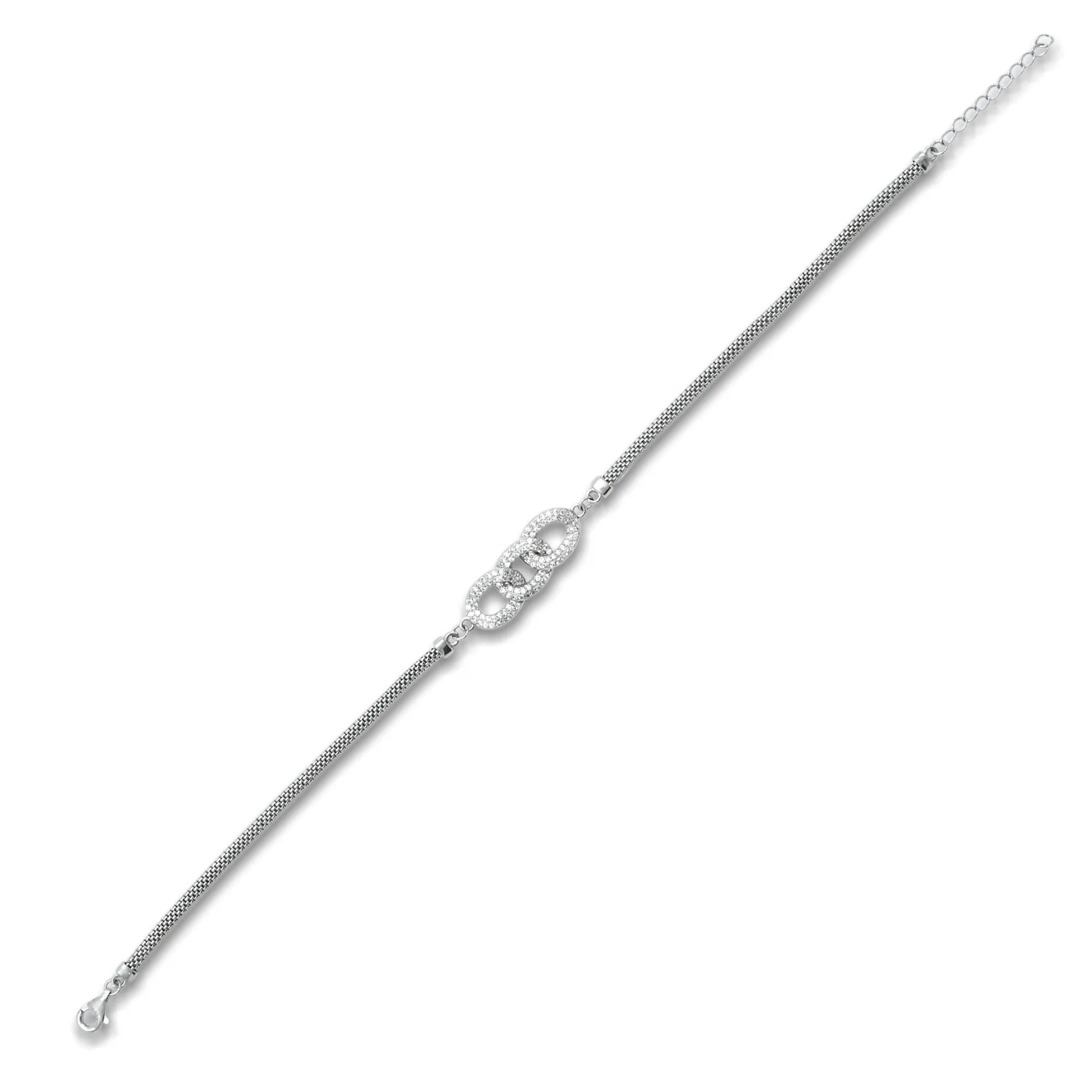 Silver Gorgeous Trio Linked Bracelet