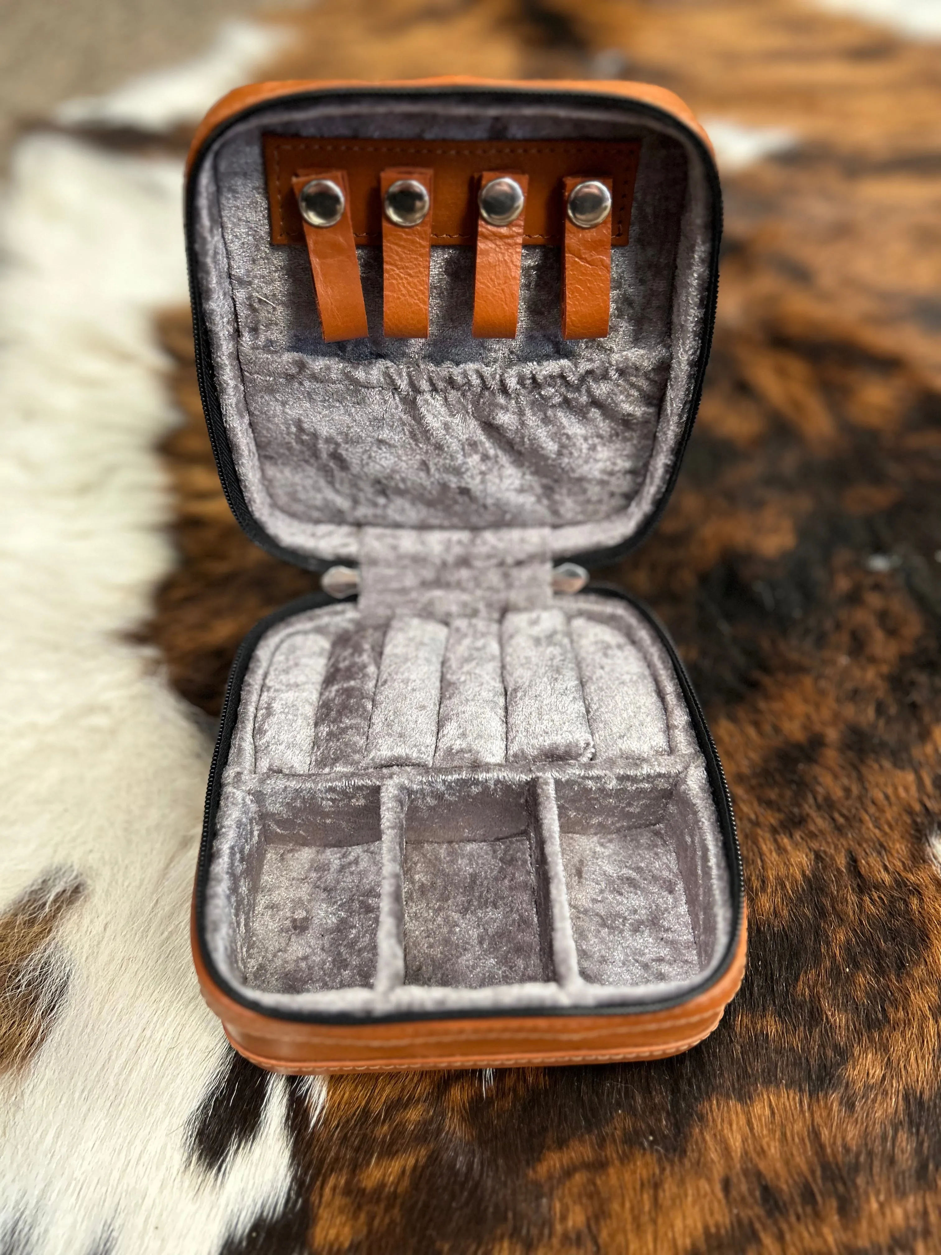 Small Floral Tooled Jewelry Case
