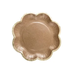 Small Kraft Flower Party Plates (12 Pack)