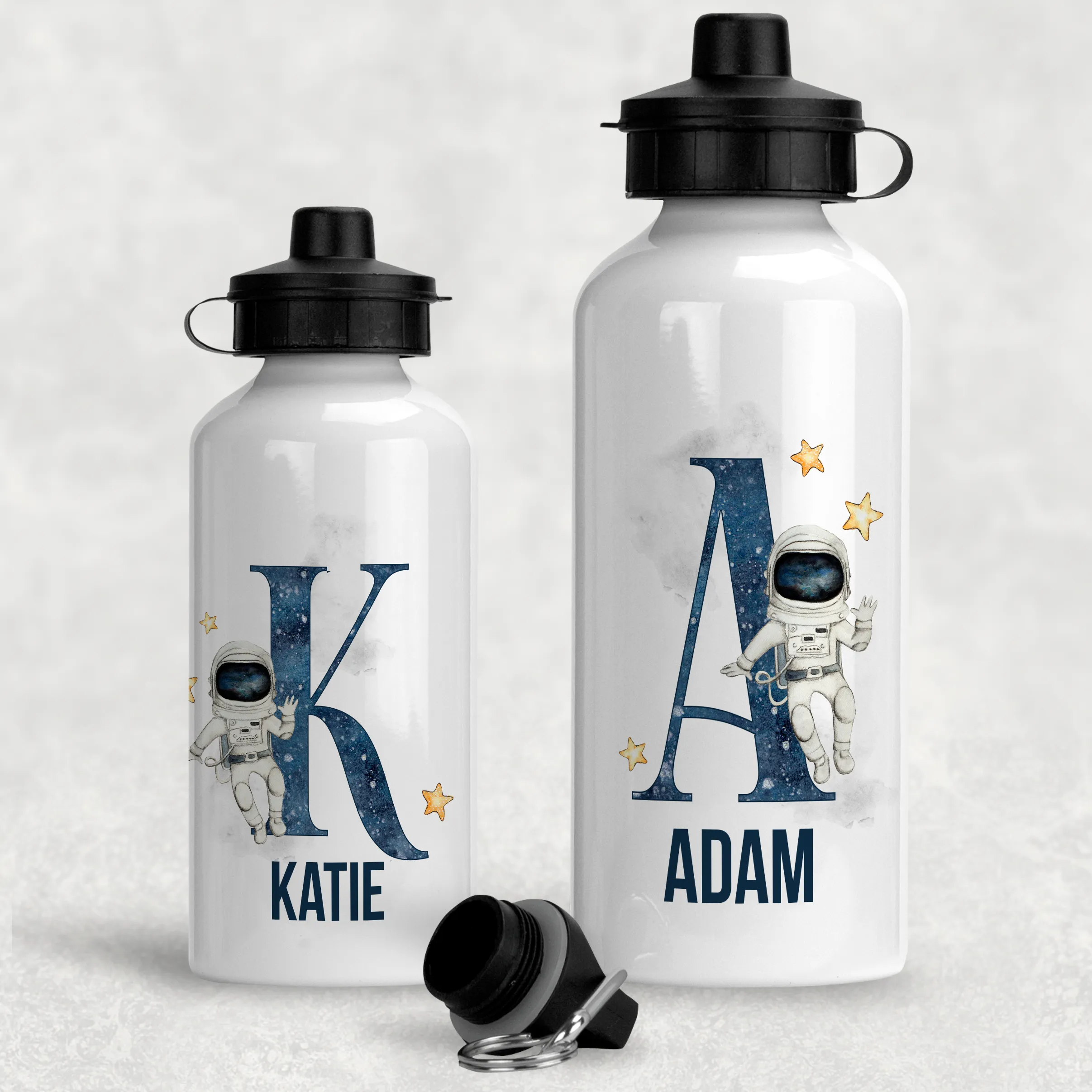 Space Alphabet Personalised Aluminium Water Bottle 400/600ml