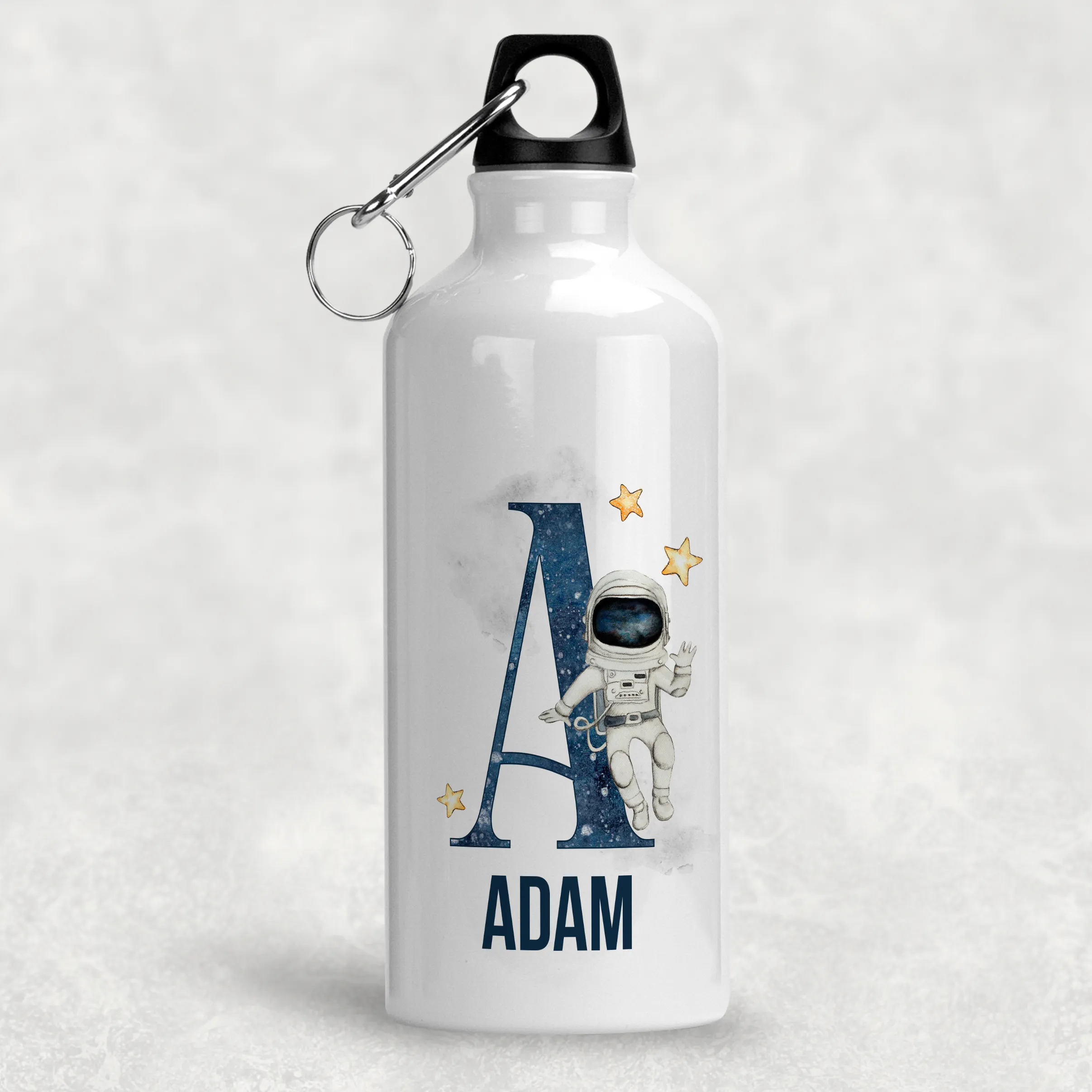 Space Alphabet Personalised Aluminium Water Bottle 400/600ml