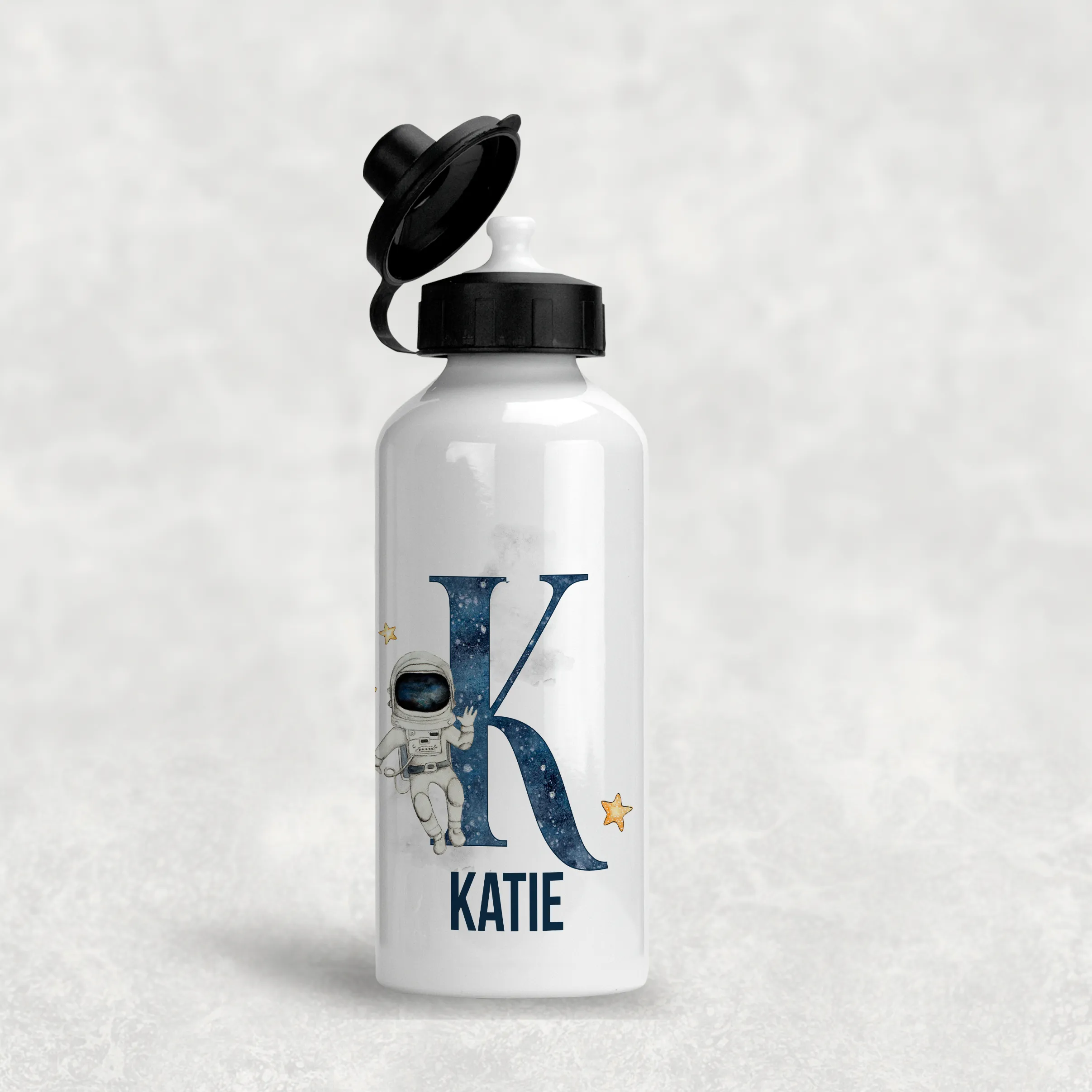 Space Alphabet Personalised Aluminium Water Bottle 400/600ml