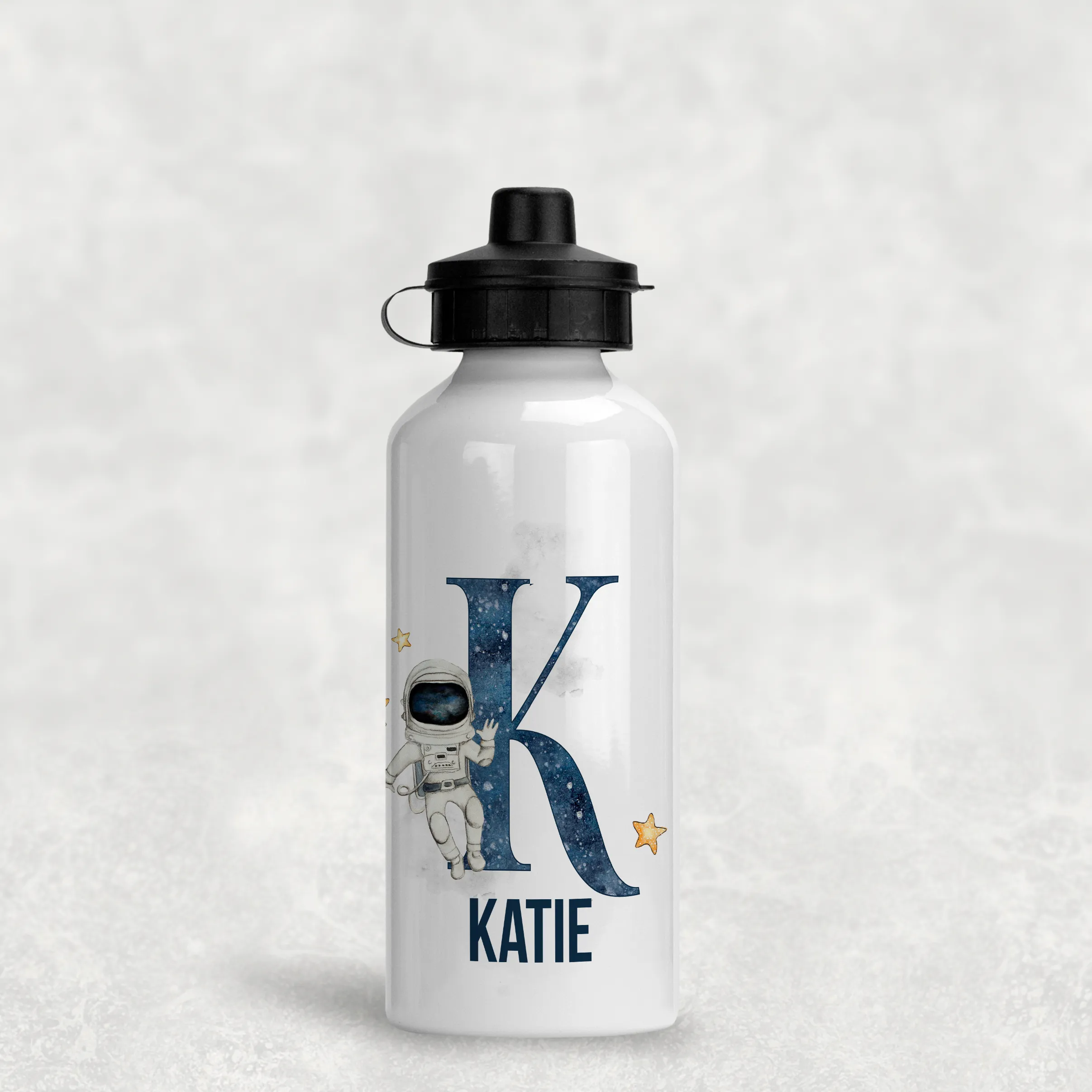 Space Alphabet Personalised Aluminium Water Bottle 400/600ml