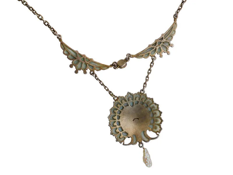 Sterling Plique-à-Jour Enamel Angel Necklace