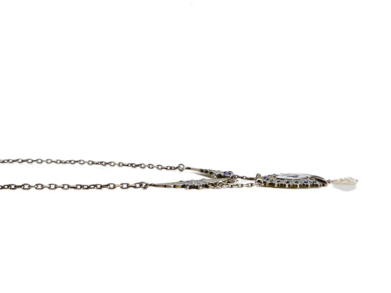 Sterling Plique-à-Jour Enamel Angel Necklace