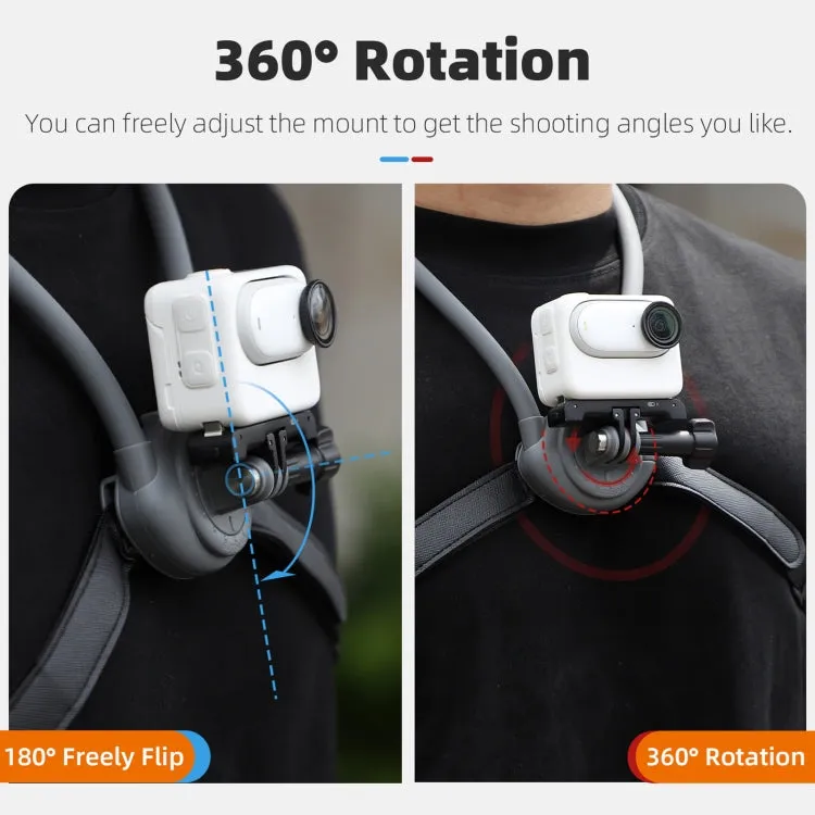 Sunnylife POV Neck Mount Hand Free Video Vlog Neck Selfie Holder with Body Strap (Grey)