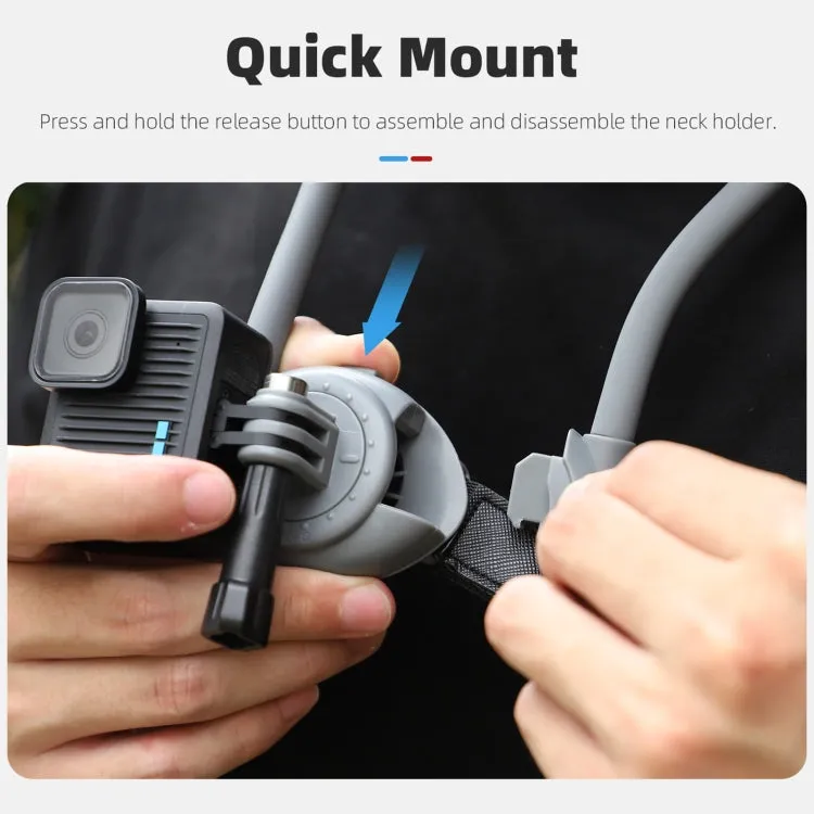 Sunnylife POV Neck Mount Hand Free Video Vlog Neck Selfie Holder with Body Strap (Grey)