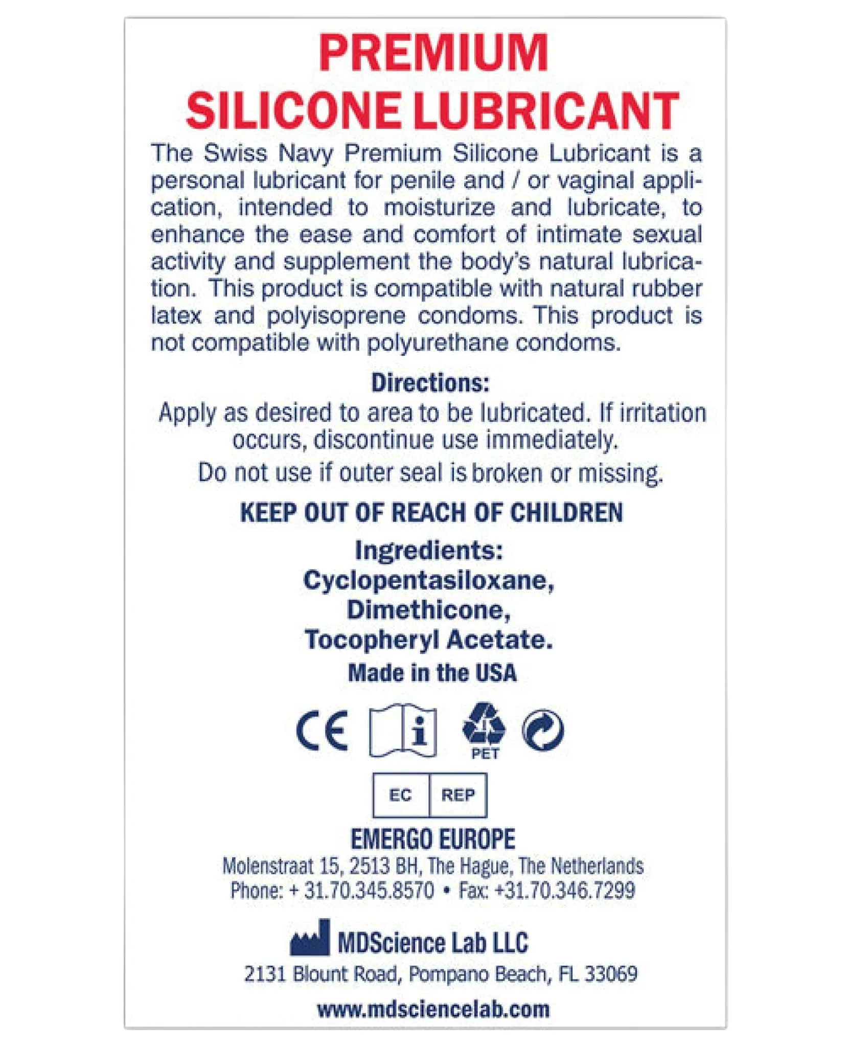 Swiss Navy Lube Silicone - Luxurious Personal Lubricant