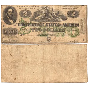 T-43 Jun. 2 1862 $2 Confederate States of America (C.S.A.) PF-1/Cr.338 - Fine