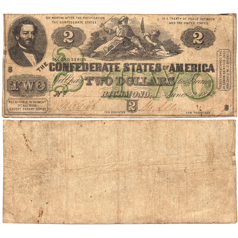 T-43 Jun. 2 1862 $2 Confederate States of America (C.S.A.) PF-1/Cr.338 - Fine