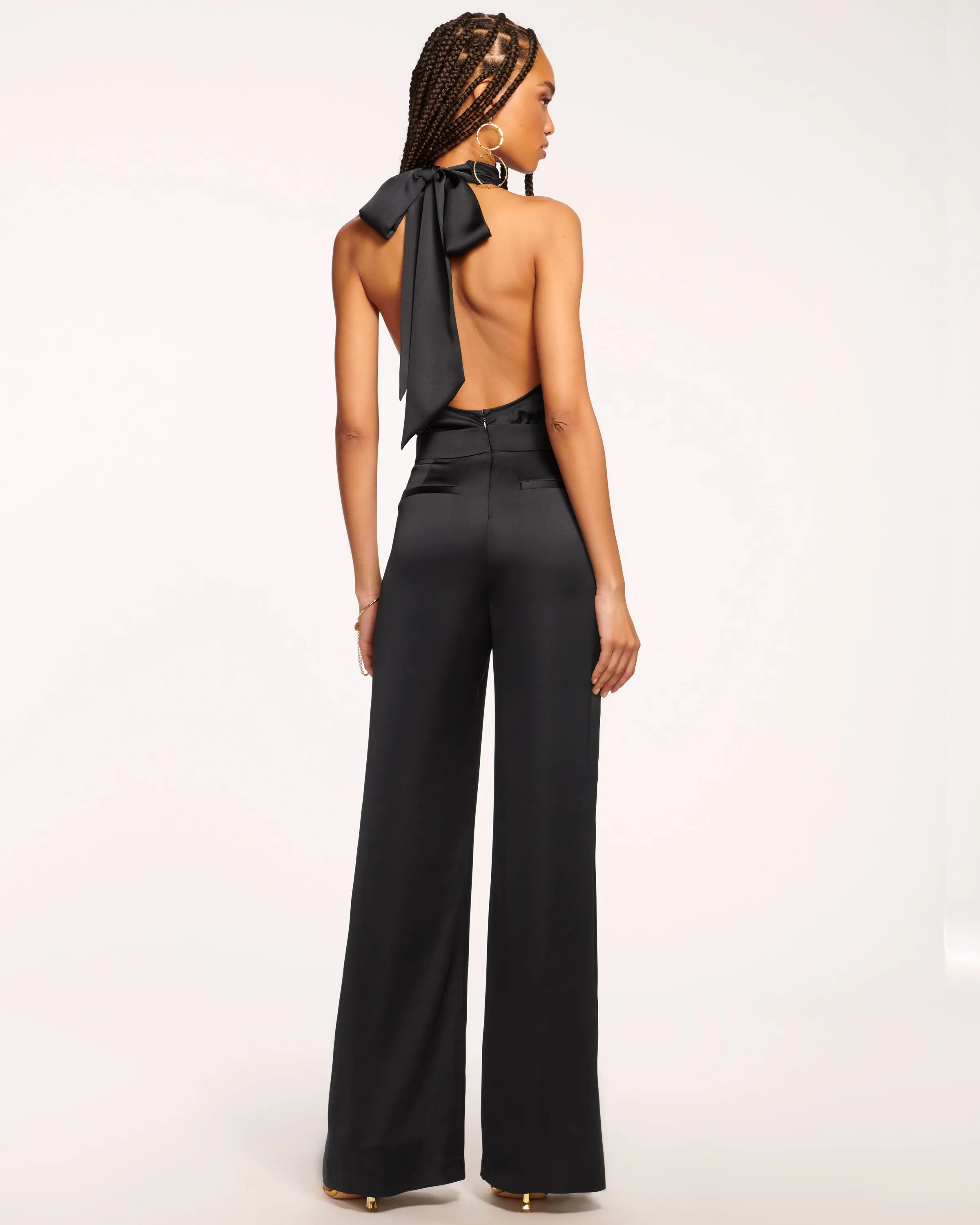 Tatiana Wide Leg Halter Jumpsuit