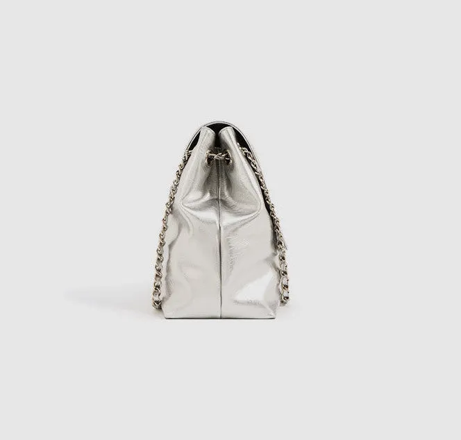 Textured Leather Shoulder Bag