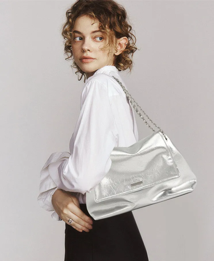 Textured Leather Shoulder Bag