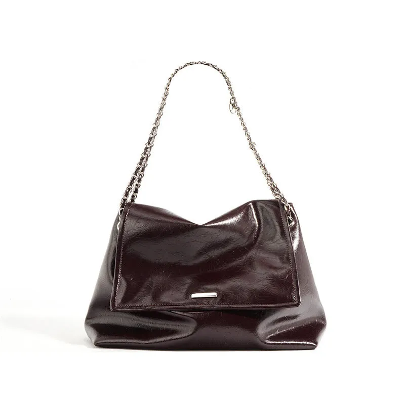 Textured Leather Shoulder Bag