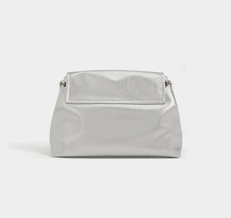 Textured Leather Shoulder Bag