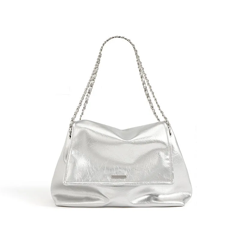 Textured Leather Shoulder Bag