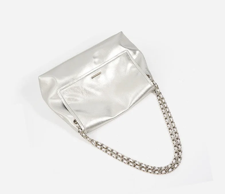 Textured Leather Shoulder Bag