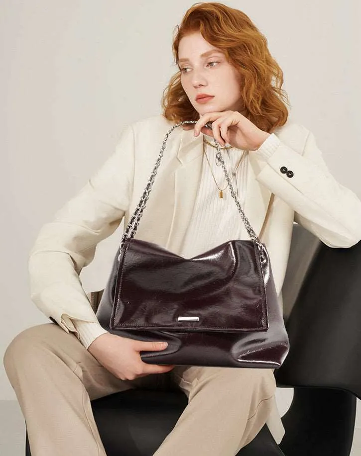 Textured Leather Shoulder Bag