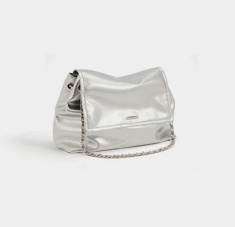Textured Leather Shoulder Bag