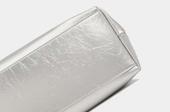Textured Leather Shoulder Bag