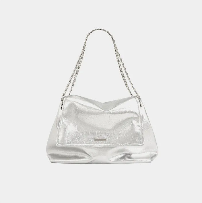 Textured Leather Shoulder Bag