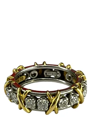 Tiffany & Co. Schlumberger Sixteen Stone Ring in Platinum with Diamonds Size 6.5 NEW