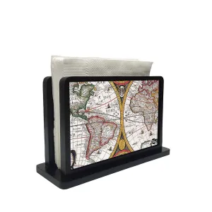 Tissue Holder Paper Napkin Stand - Vintage Map