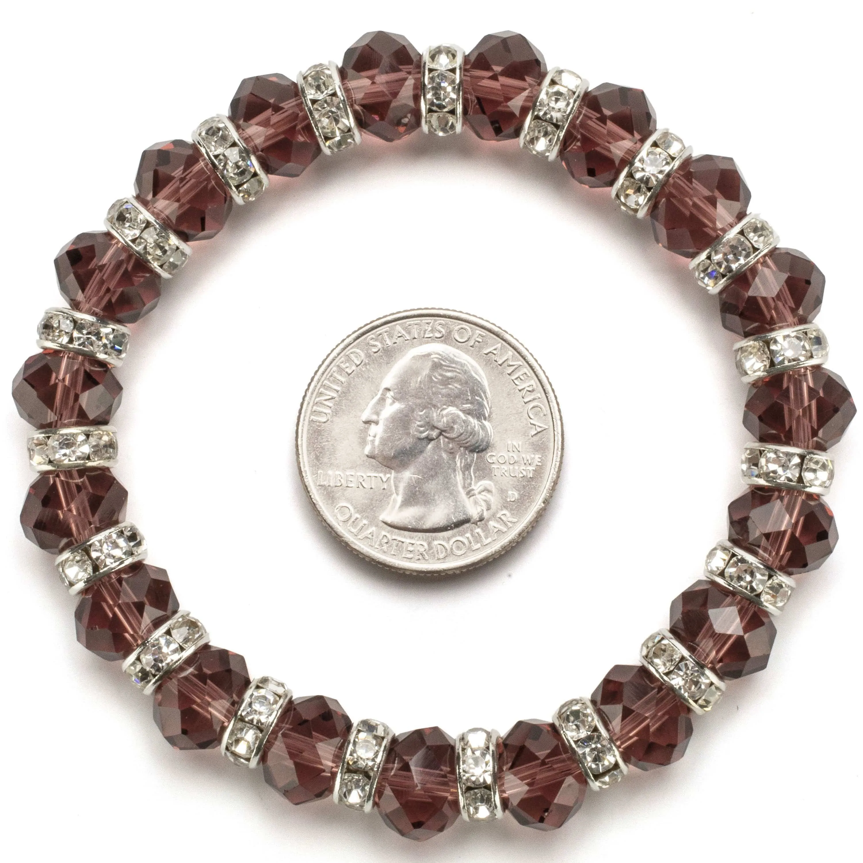 Tourmaline Gorgeous Glass Bracelet with Cubic Zirconia Crystals