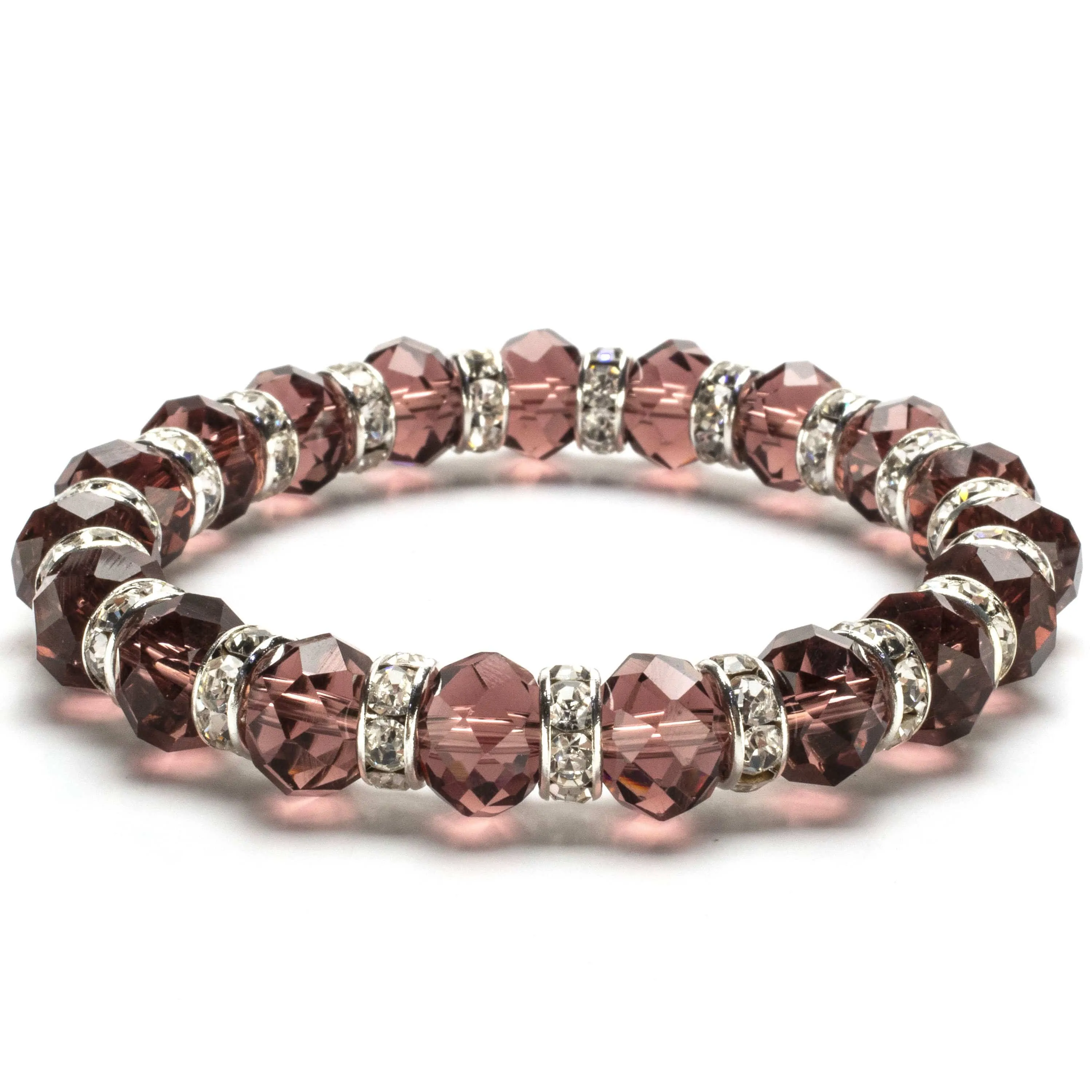 Tourmaline Gorgeous Glass Bracelet with Cubic Zirconia Crystals