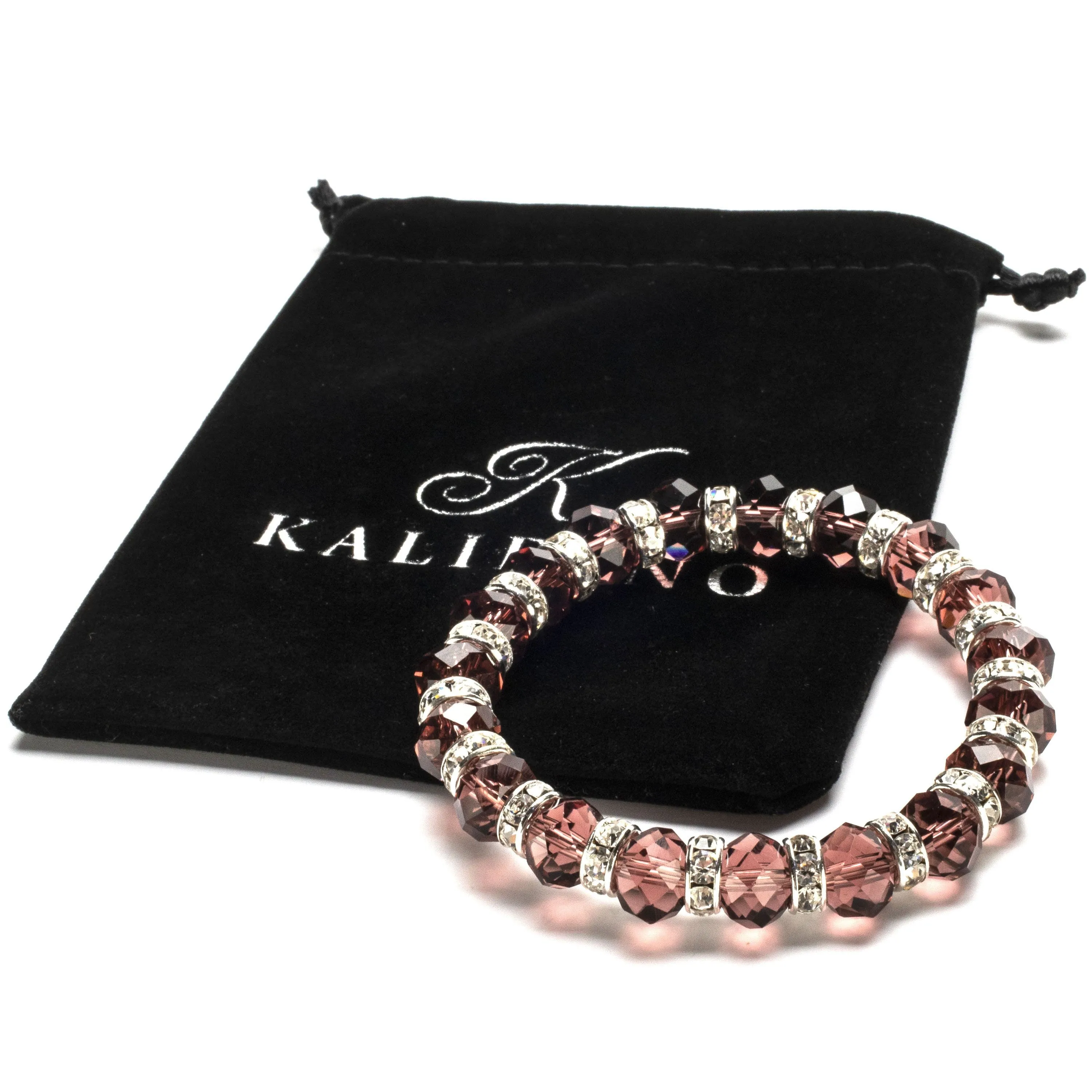 Tourmaline Gorgeous Glass Bracelet with Cubic Zirconia Crystals