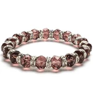 Tourmaline Gorgeous Glass Bracelet with Cubic Zirconia Crystals