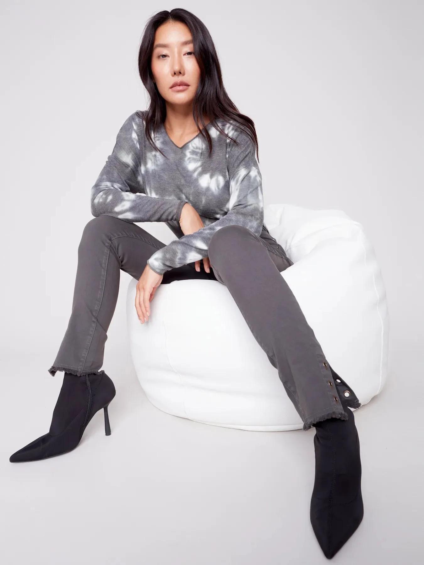 TWILL JEAN WITH EYELET DETAIL