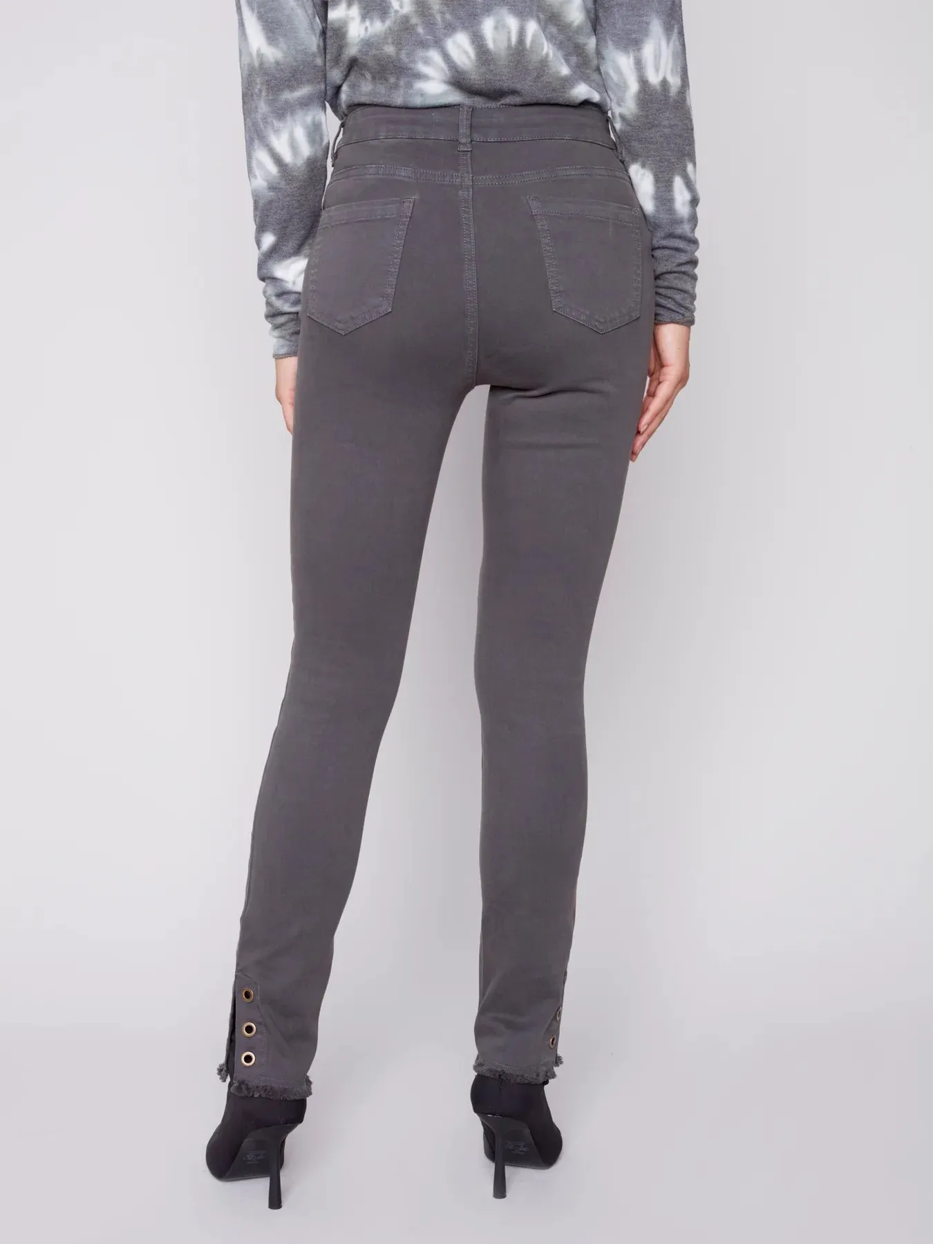 TWILL JEAN WITH EYELET DETAIL