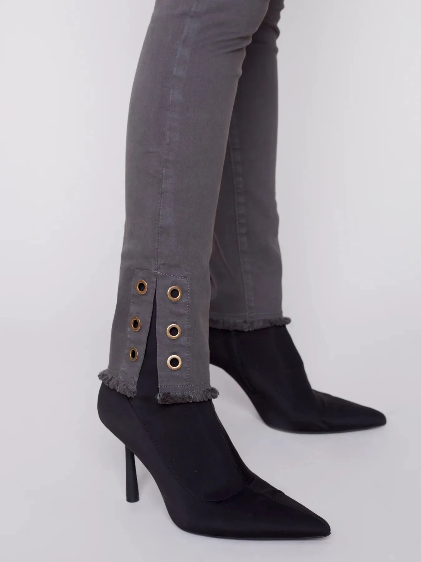 TWILL JEAN WITH EYELET DETAIL
