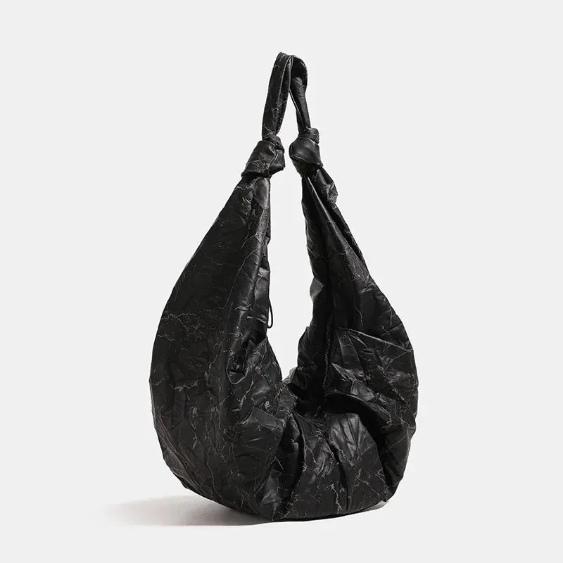 UAKISS  -  NEW Women Leather Pleated Dumpling Hobo Bag burst Solid Color Shoulder Phone Bag Simple Casual Crossbody Shopping Bag For Ladies