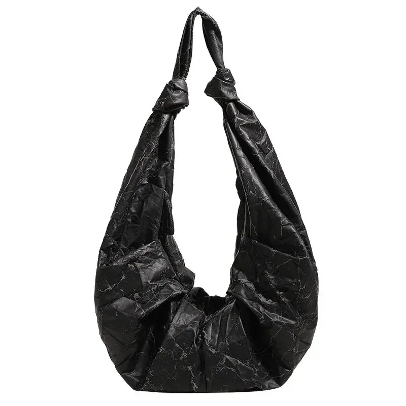 UAKISS  -  NEW Women Leather Pleated Dumpling Hobo Bag burst Solid Color Shoulder Phone Bag Simple Casual Crossbody Shopping Bag For Ladies