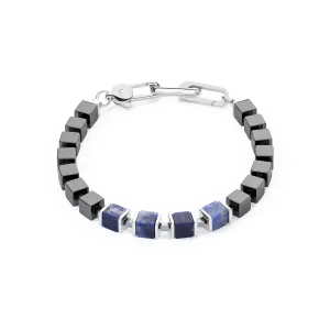 Unisex bracelet precious cubes blue