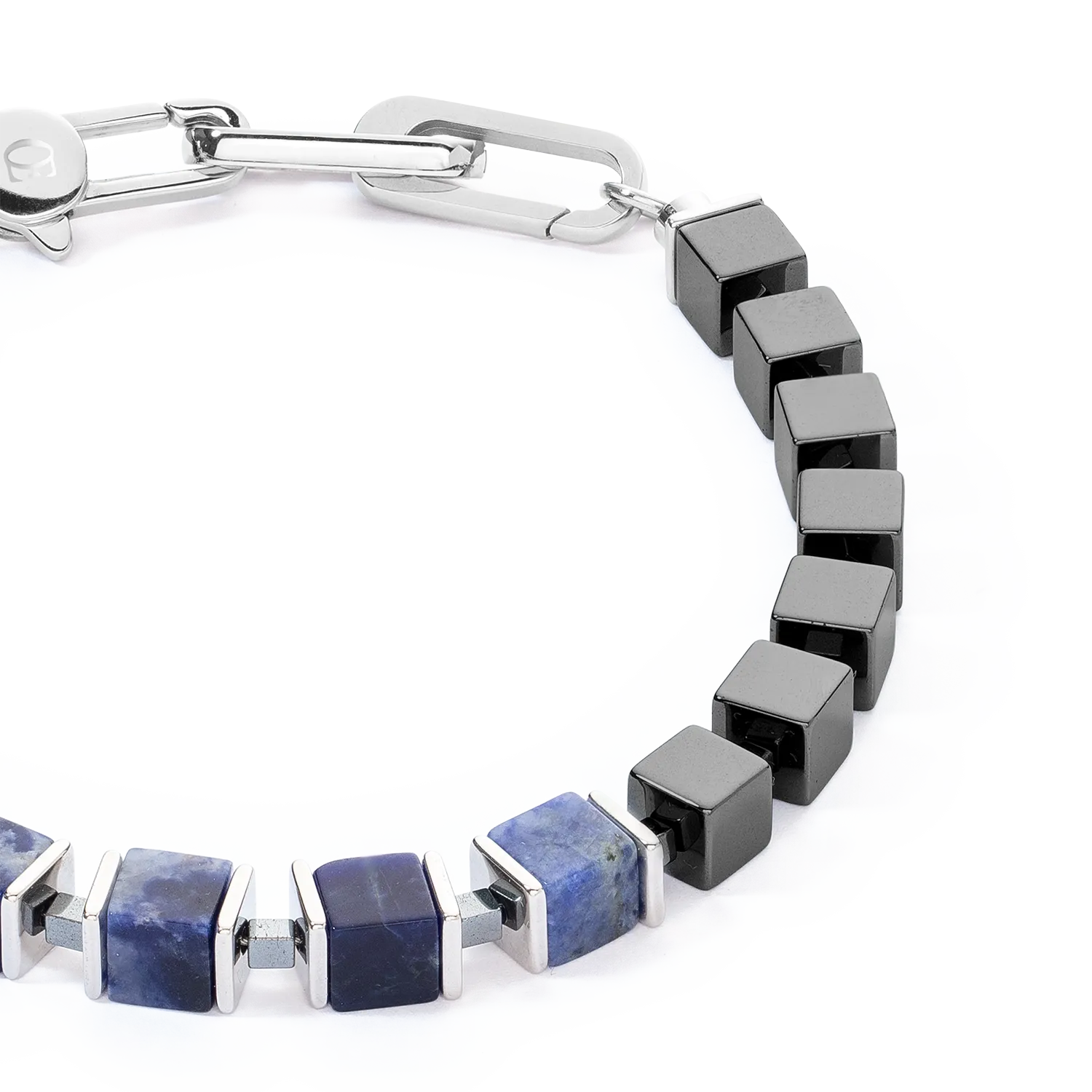 Unisex bracelet precious cubes blue