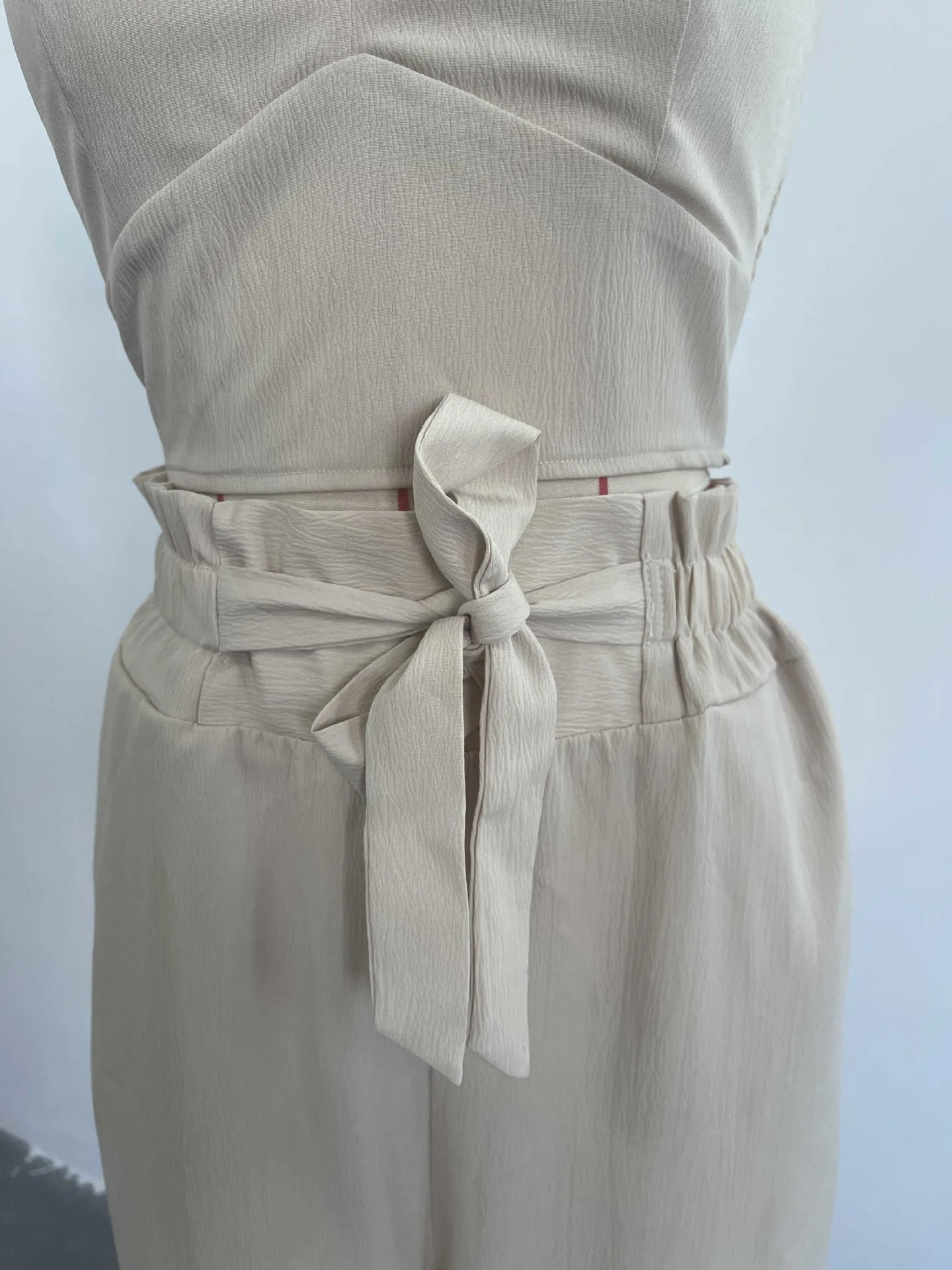 V Neck Cropped Vest Tether High Waist Casual Set