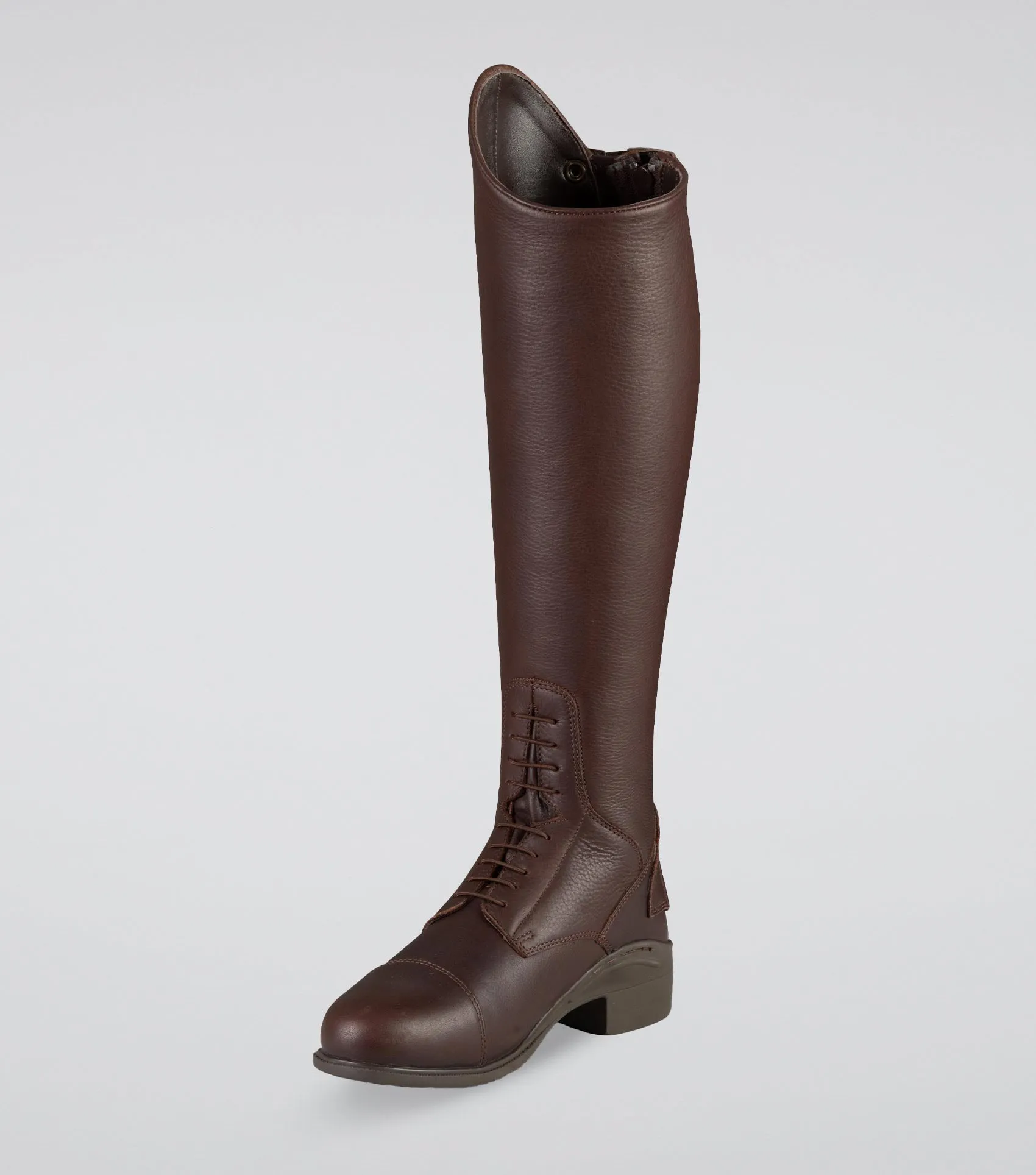 Vallardi Ladies Leather Field Tall Riding Boot Brown (Regular Calf)