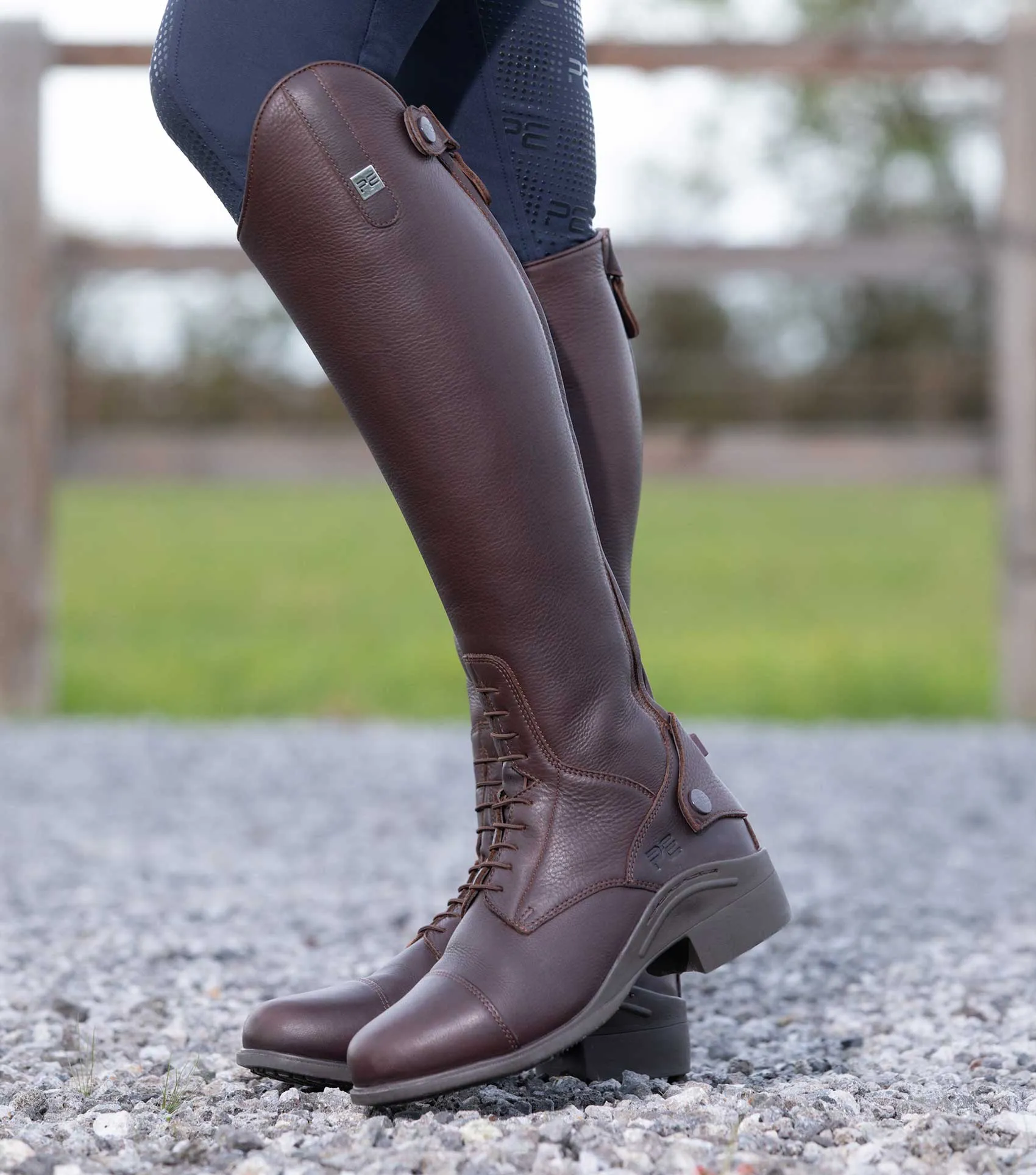 Vallardi Ladies Leather Field Tall Riding Boot Brown (Regular Calf)