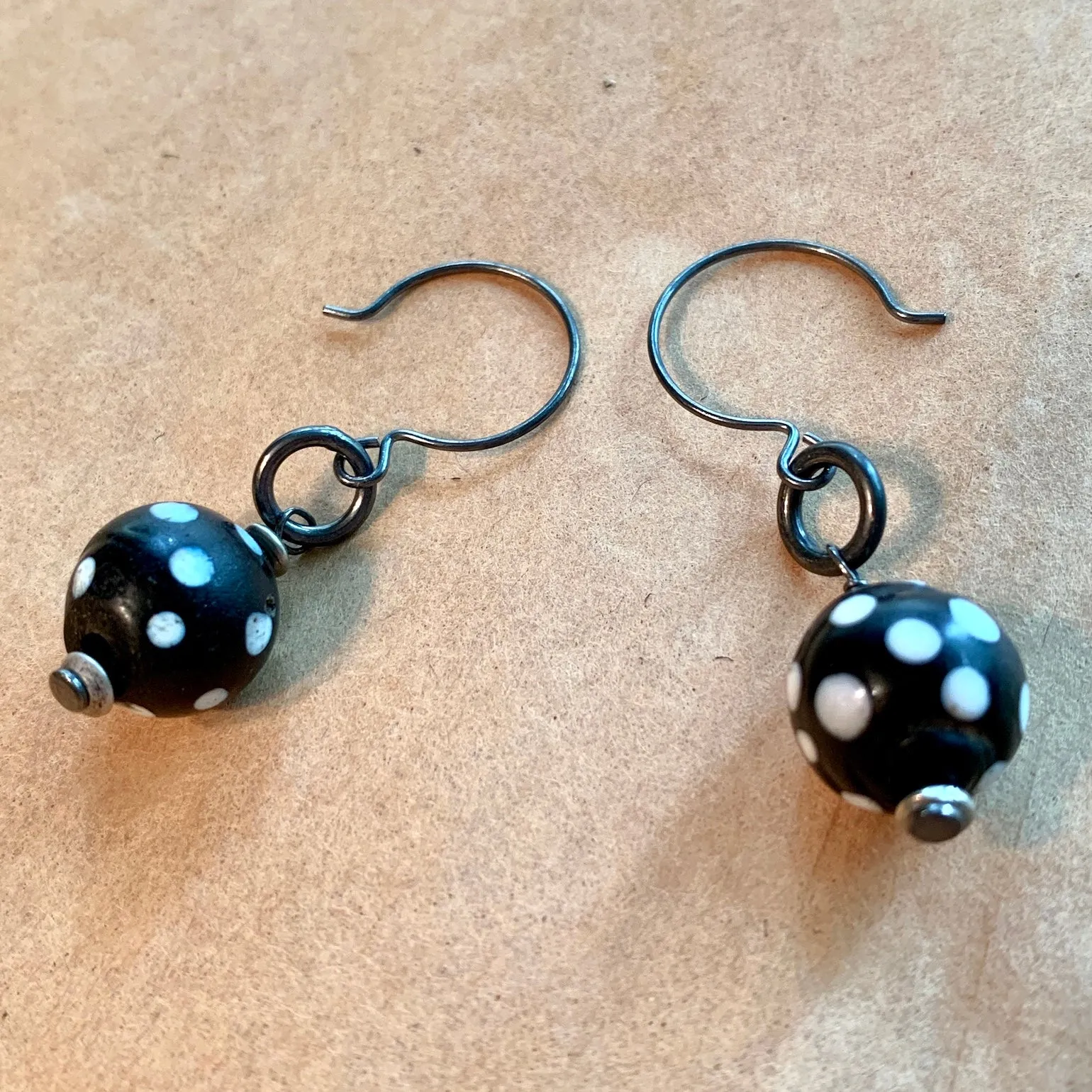 Venetian Black & White Earrings