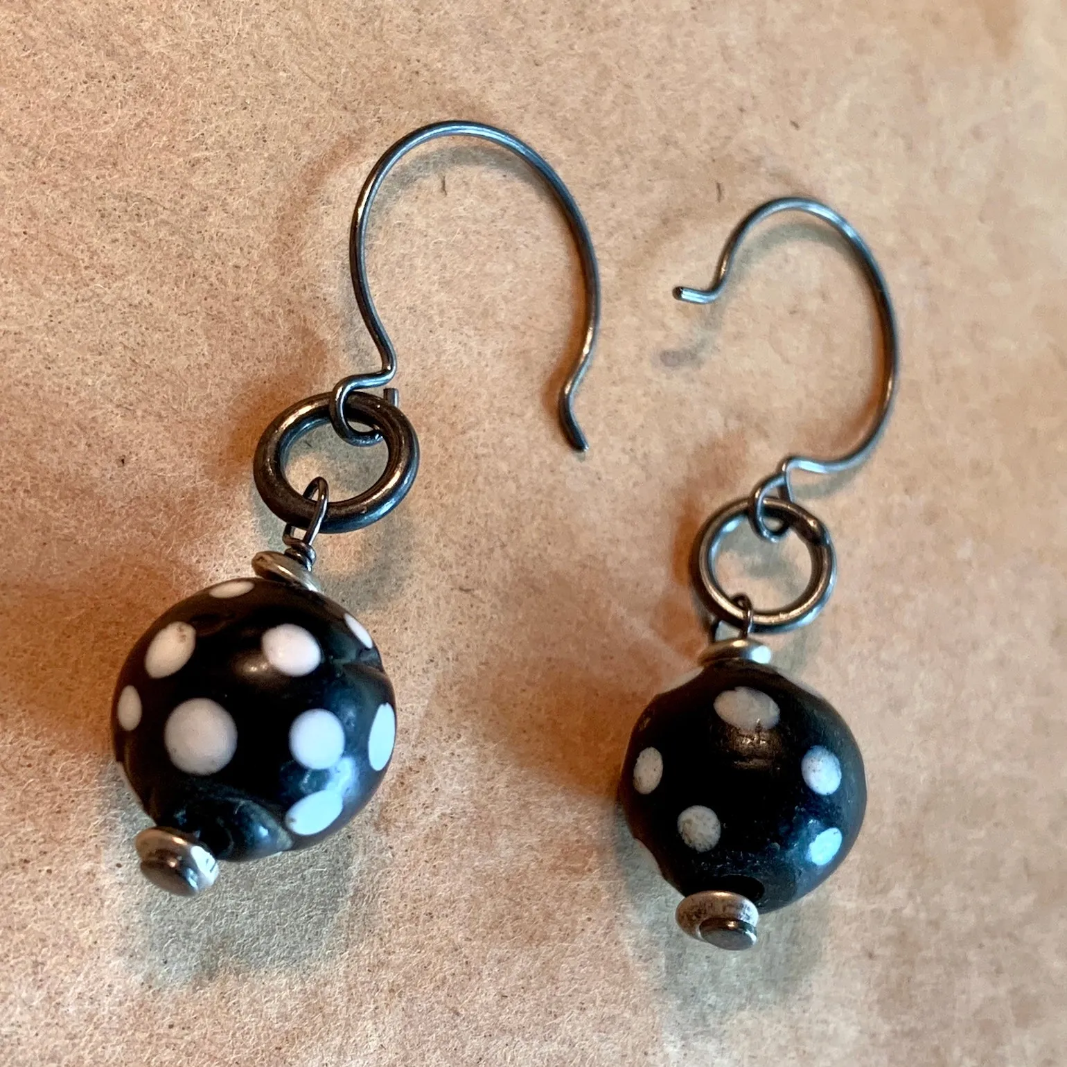 Venetian Black & White Earrings