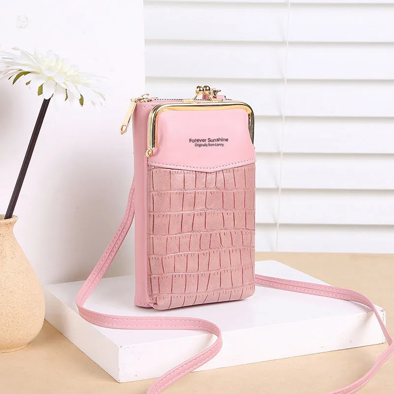 Vertikal telefontaske/etui med krokodille print