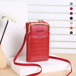 Vertikal telefontaske/etui med krokodille print